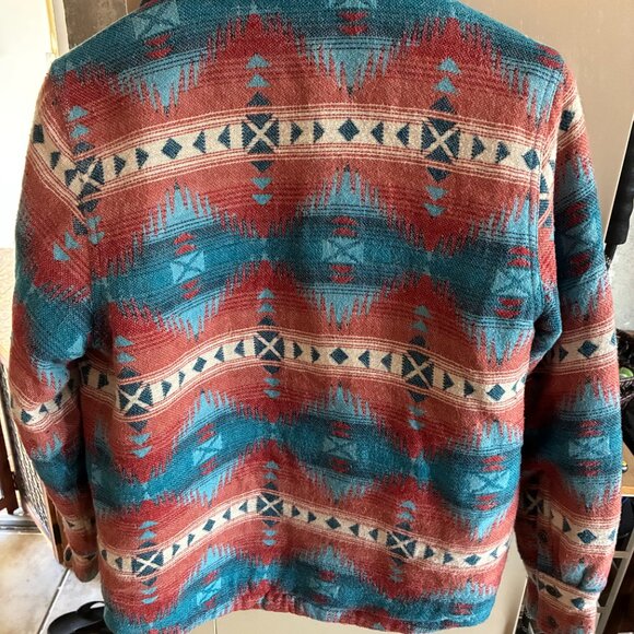 Ariat Real Shacket Jacket Womens Medium Aztec Southwest Western Lined - Picture 2 of 5